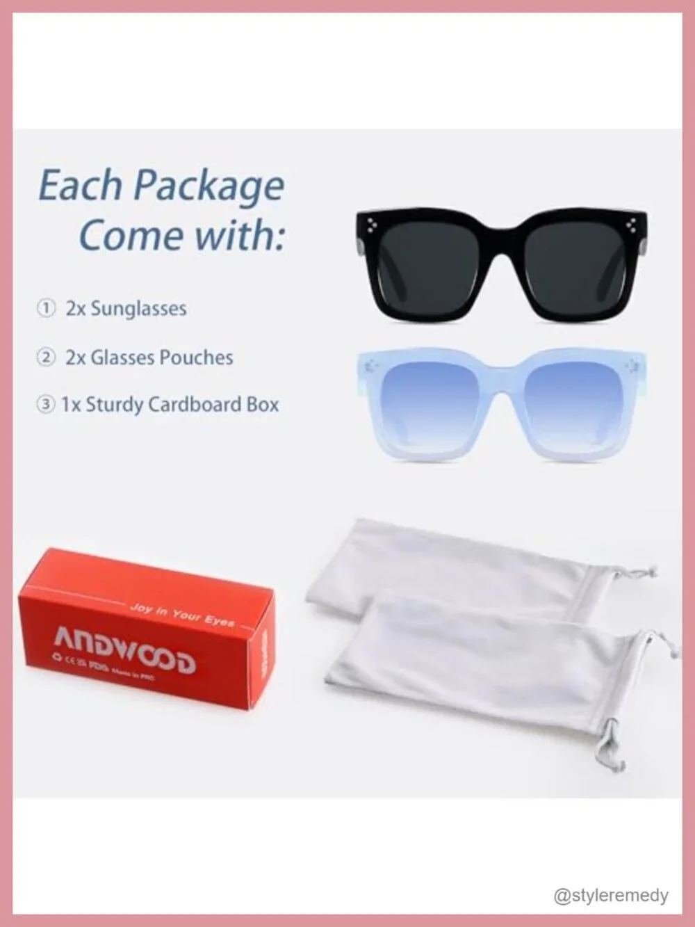 Oversized Square Sunglasses for Women UV400 Protection Retro Plastic Frame